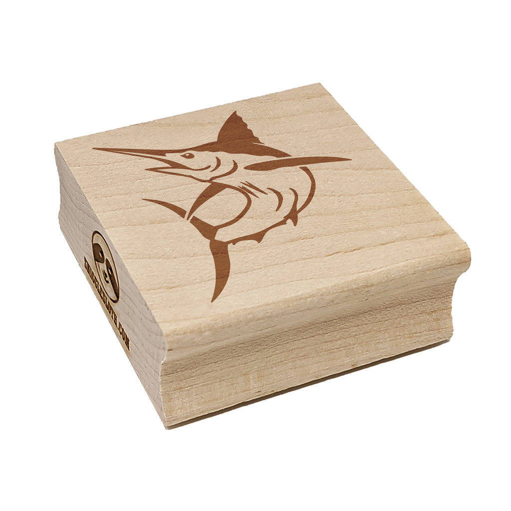 Jumping Marlin Fish Square Rubber Stamp for Stamping Crafting