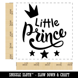 Little Prince Cursive with Crown and Stars Square Rubber Stamp for Stamping Crafting