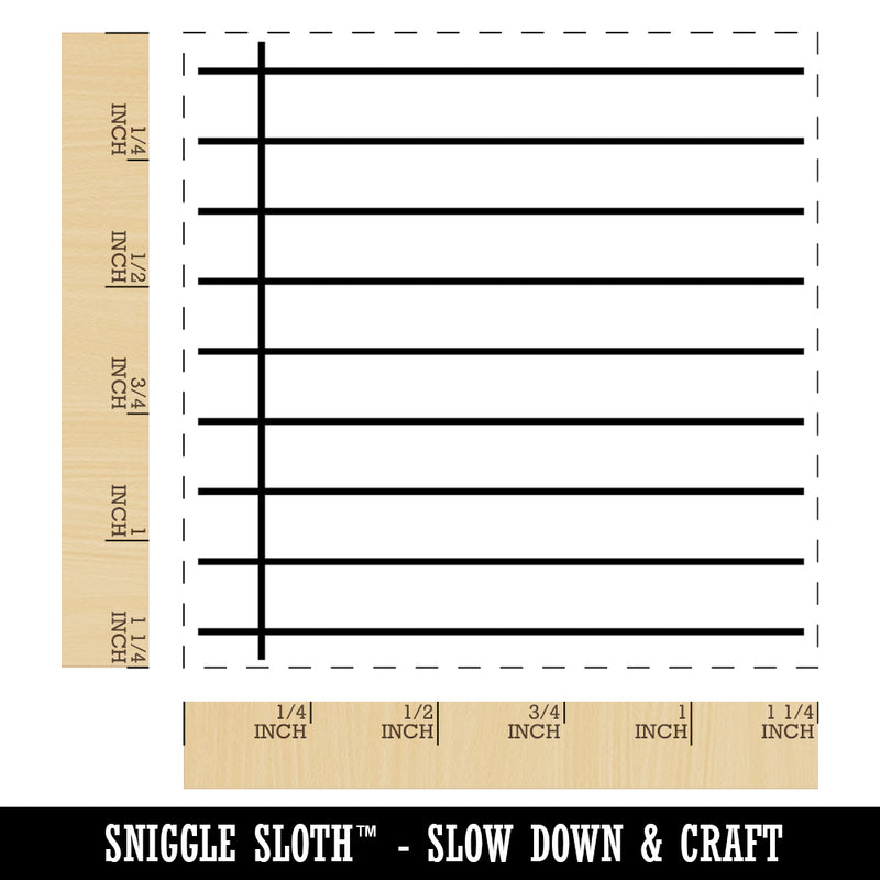 Notebook Lines Square Rubber Stamp for Stamping Crafting