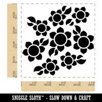 Scatter of Sunflowers Square Rubber Stamp for Stamping Crafting