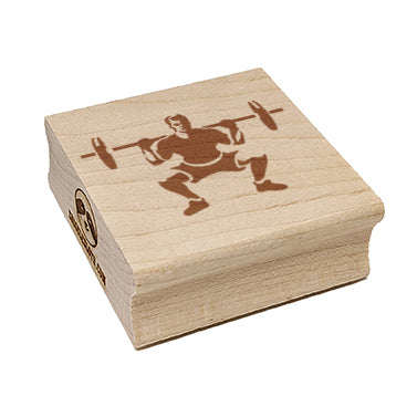 Squat Weightlifting Exercise Workout Gym Square Rubber Stamp for Stamping Crafting