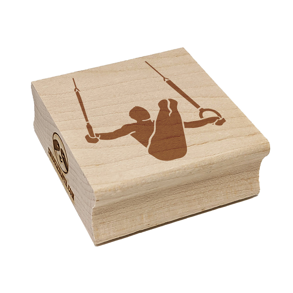 Still Rings Artistic Gymnastics Square Rubber Stamp for Stamping Crafting