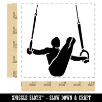 Still Rings Artistic Gymnastics Square Rubber Stamp for Stamping Crafting