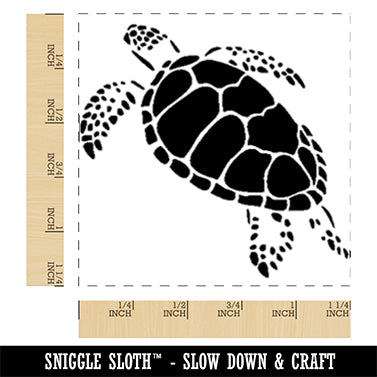 Swimming Sea Turtle Square Rubber Stamp for Stamping Crafting