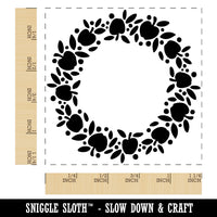 Apple Wreath Fall Square Rubber Stamp for Stamping Crafting