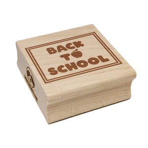 Back to School Text Apple Square Rubber Stamp for Stamping Crafting