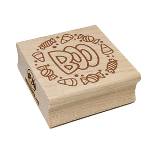 Boo Halloween Candy Square Rubber Stamp for Stamping Crafting