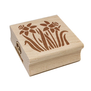 Daffodil Flowers Square Rubber Stamp for Stamping Crafting