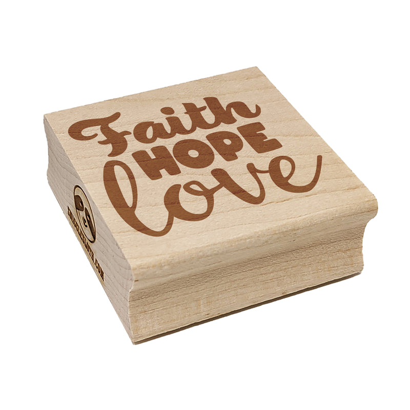 Faith Hope Love Square Rubber Stamp for Stamping Crafting