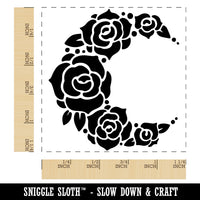 Floral Moon Roses Square Rubber Stamp for Stamping Crafting