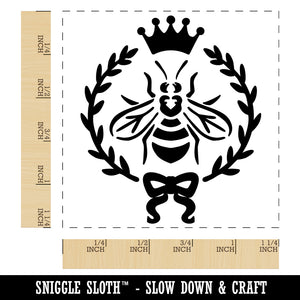 French Bee Crown Wreath Square Rubber Stamp for Stamping Crafting