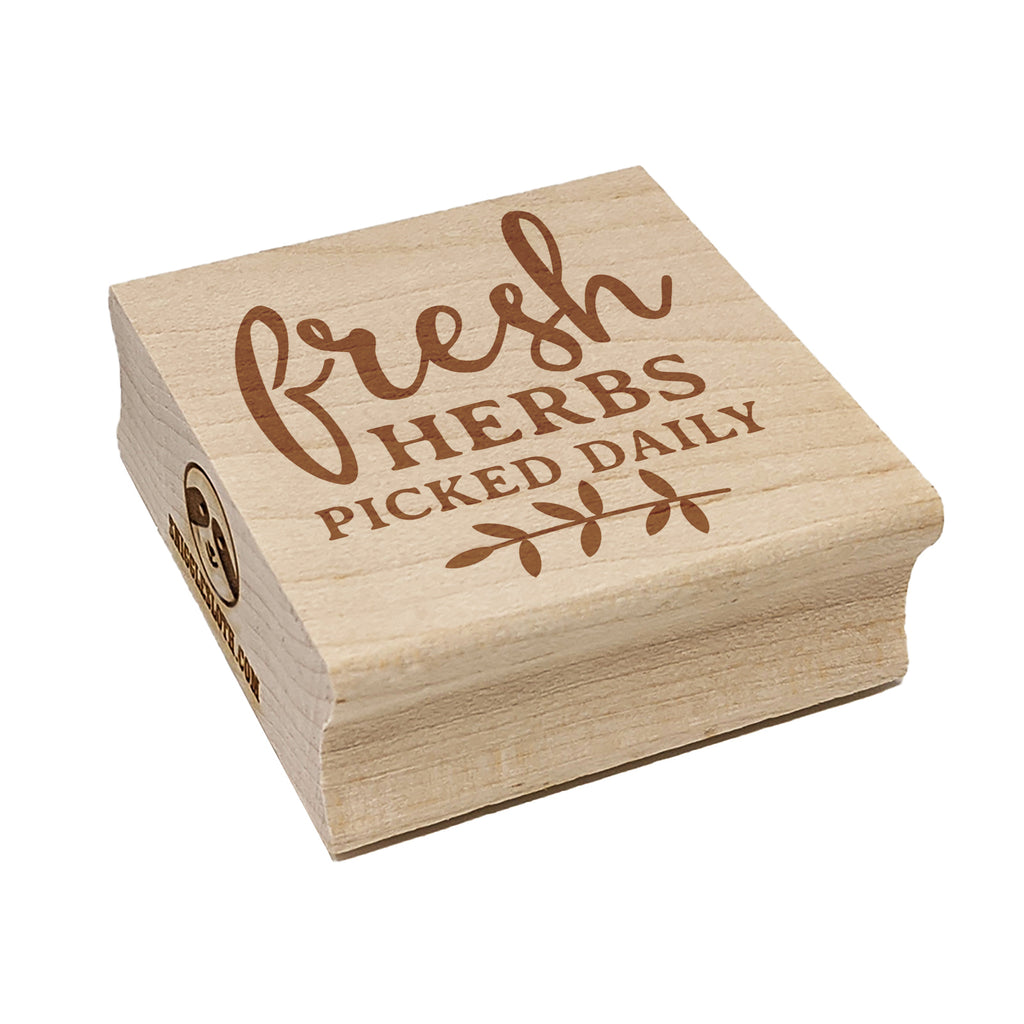 Fresh Herbs Picked Daily Square Rubber Stamp for Stamping Crafting