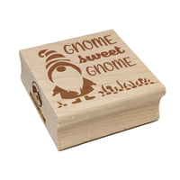 Gnome Sweet Gnome Home Striped Hat Square Rubber Stamp for Stamping Crafting