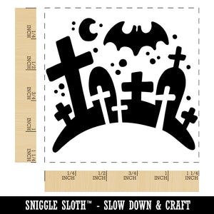 Halloween Graveyard Cemetery Tombstones Square Rubber Stamp for Stamping Crafting