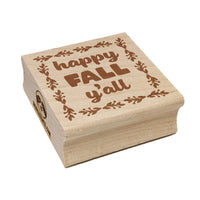 Happy Fall Y'all Autumn Foliage Square Rubber Stamp for Stamping Crafting