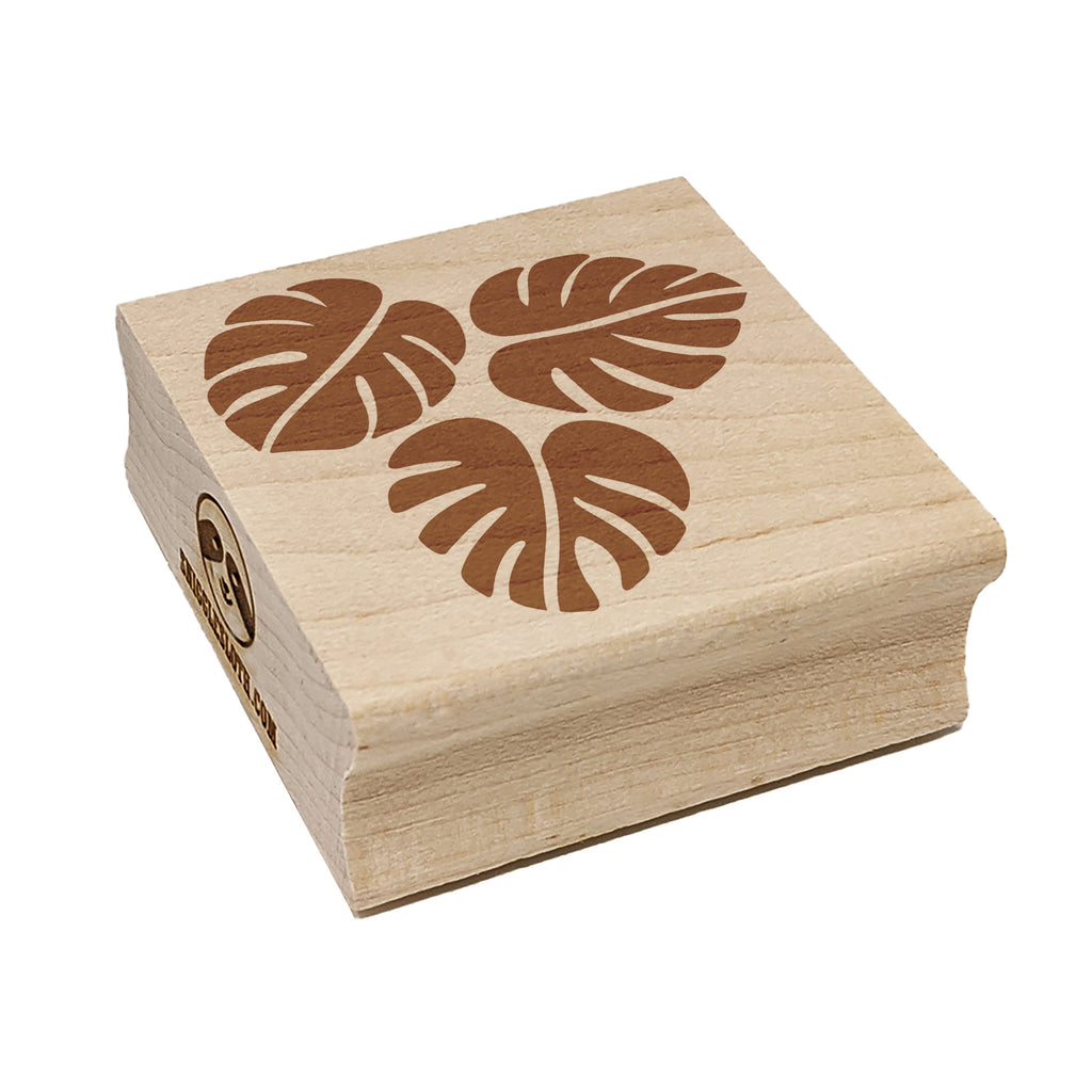 Monstera Leaves Trio Square Rubber Stamp for Stamping Crafting