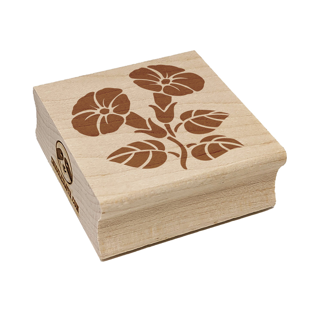 Morning Glory Flowers Square Rubber Stamp for Stamping Crafting