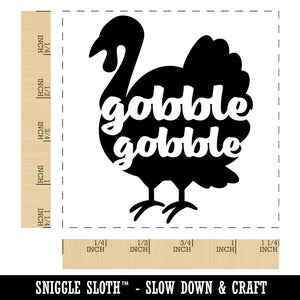 Thanksgiving Turkey Silhouette Gobble Gobble Square Rubber Stamp for Stamping Crafting