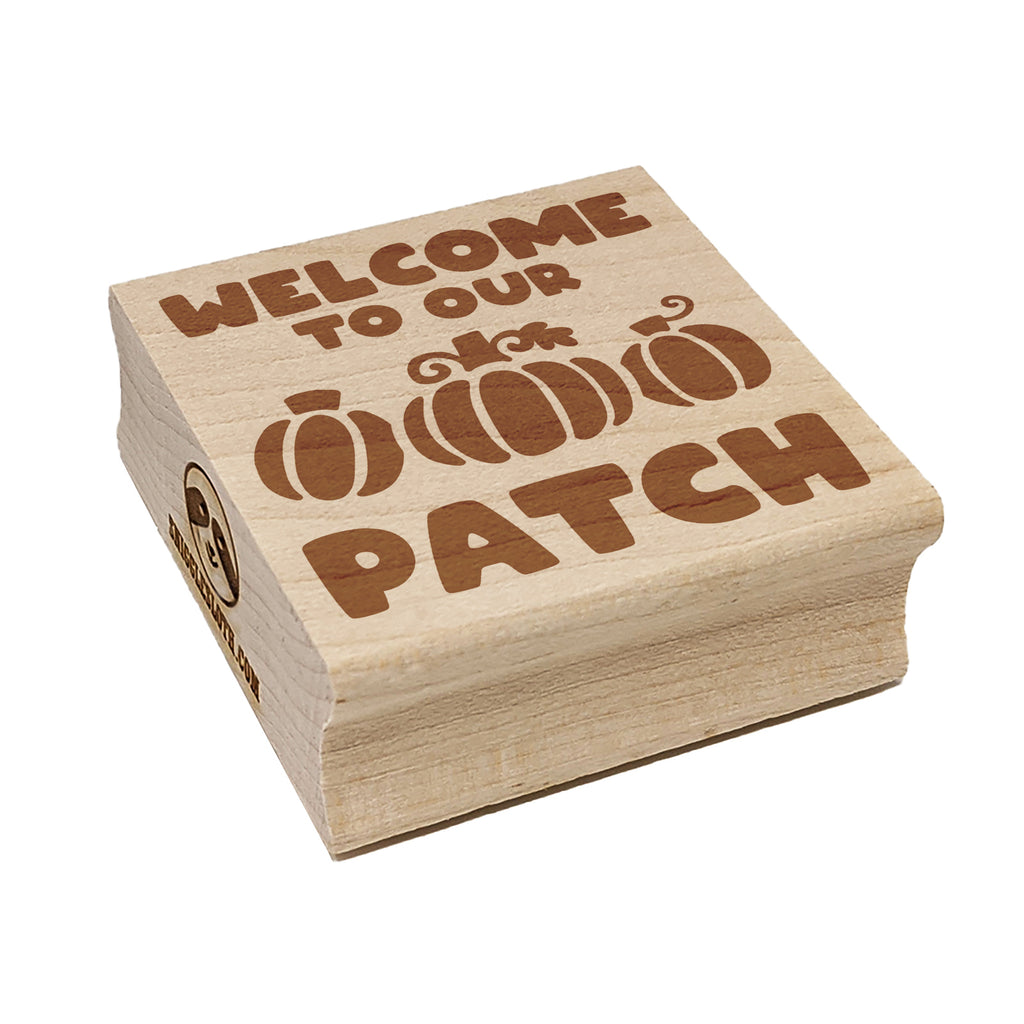 Welcome to Our Pumpkin Patch Fall Autumn Square Rubber Stamp for Stamping Crafting