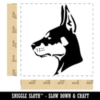 Alert Doberman Pinscher Guard Dog Square Rubber Stamp for Stamping Crafting