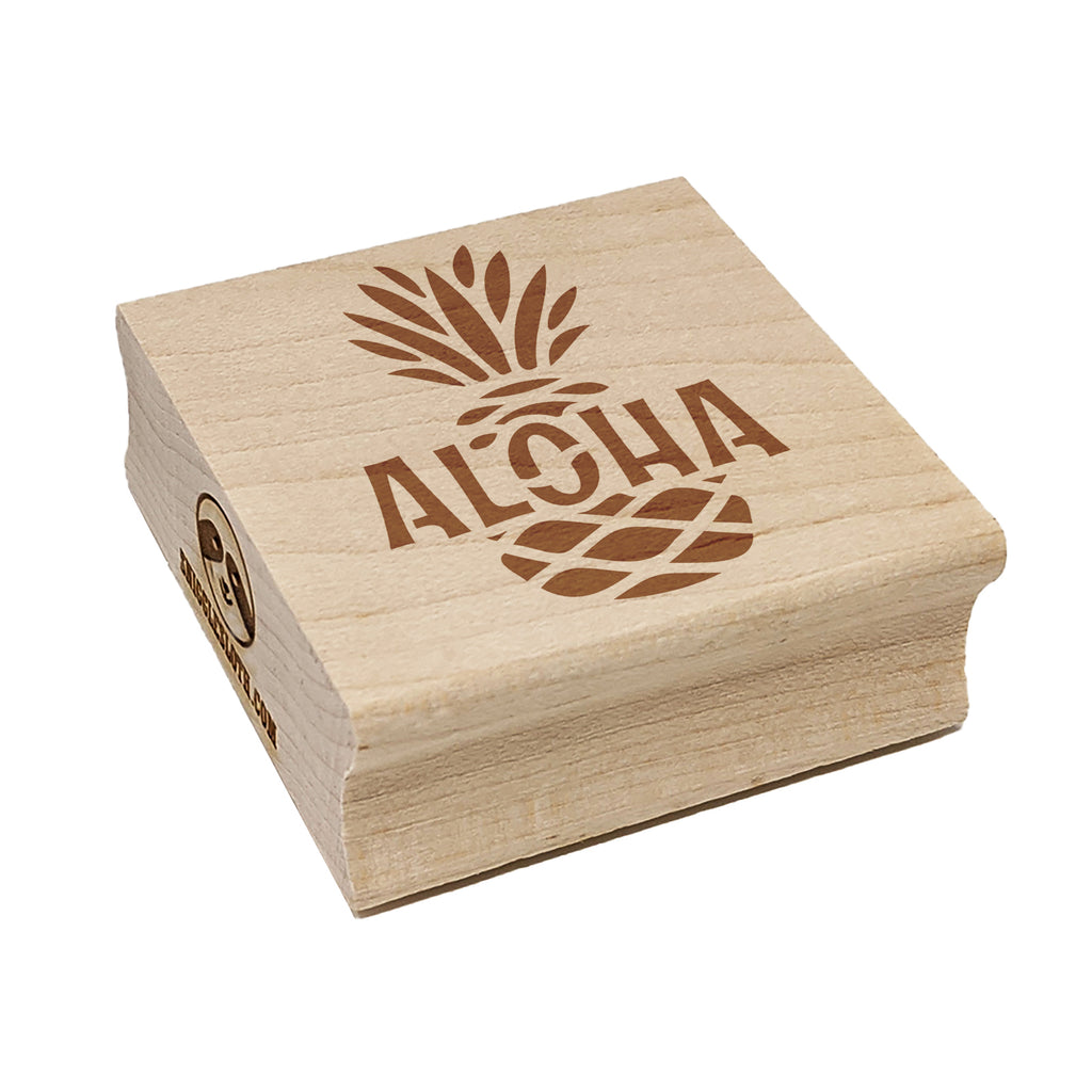Aloha Pineapple Tropical Fruit Hawaii Square Rubber Stamp for Stamping Crafting