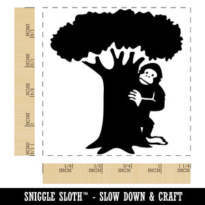 Bigfoot Sasquatch Hiding Behind Tree Square Rubber Stamp for Stamping Crafting