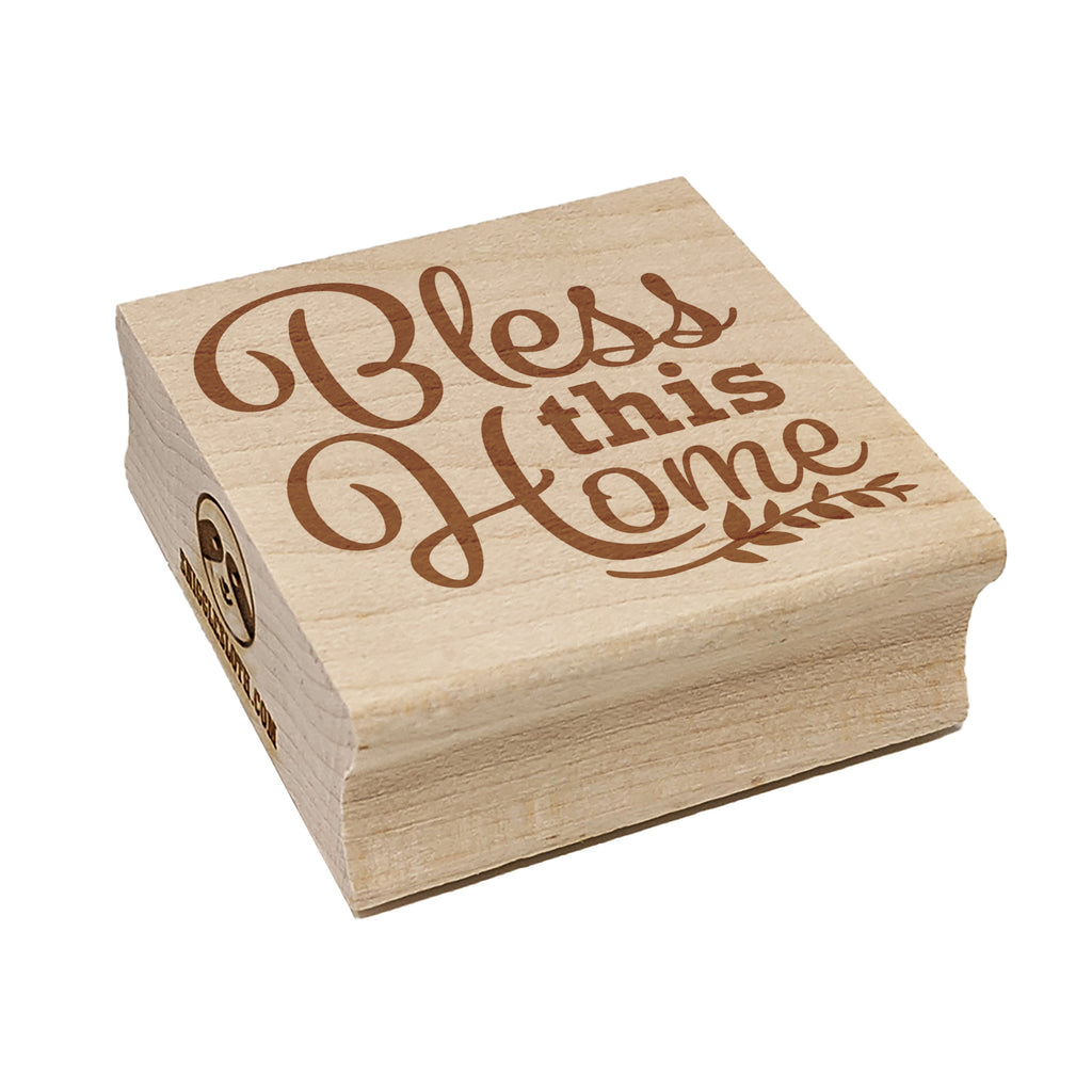 Bless this Home House with Branch Square Rubber Stamp for Stamping Crafting