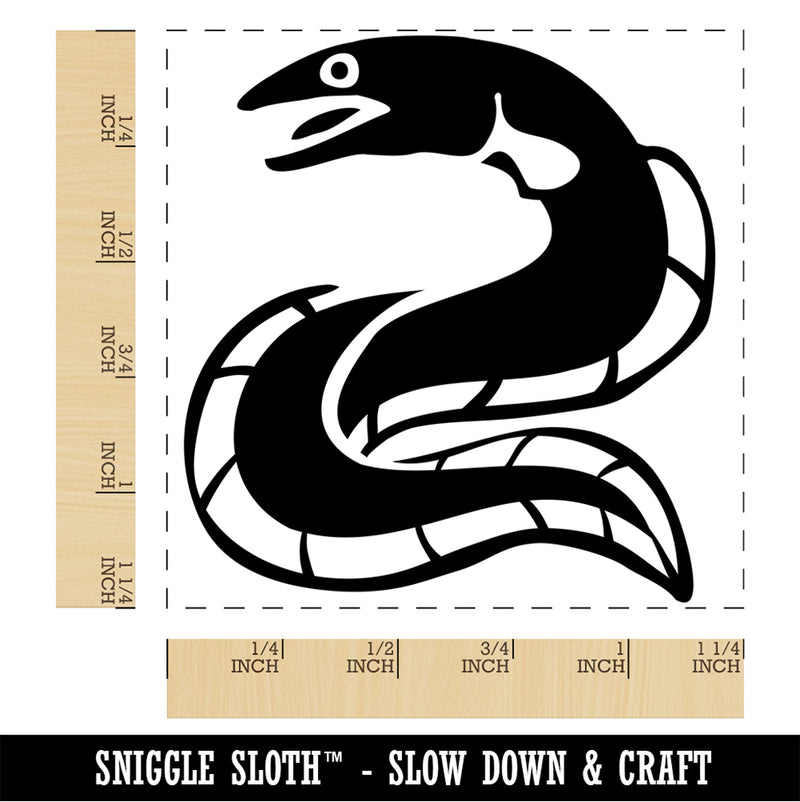 Eel Conger Long Fish Square Rubber Stamp for Stamping Crafting