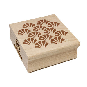 Geometric Fish Scale Trees Art Deco Pattern Square Rubber Stamp for Stamping Crafting