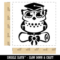 Graduation Owl with Cap and Diploma School College Square Rubber Stamp for Stamping Crafting