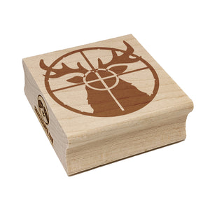 Hunting Hunter Deer in Crosshair Square Rubber Stamp for Stamping Crafting