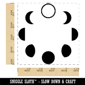 Moon Phases Circle Square Rubber Stamp for Stamping Crafting