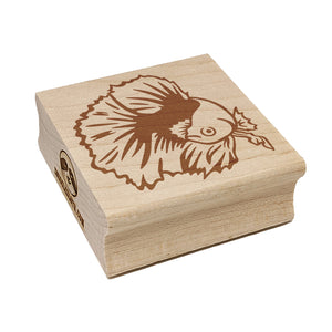 Fancy Betta Fish Square Rubber Stamp for Stamping Crafting