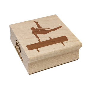 Pommel Horse Artistic Gymnastics Square Rubber Stamp for Stamping Crafting