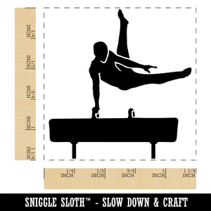Pommel Horse Artistic Gymnastics Square Rubber Stamp for Stamping Crafting