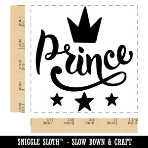 Prince Cursive with Crown and Stars Square Rubber Stamp for Stamping Crafting