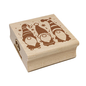 Christmas Gnome Trio Square Rubber Stamp for Stamping Crafting