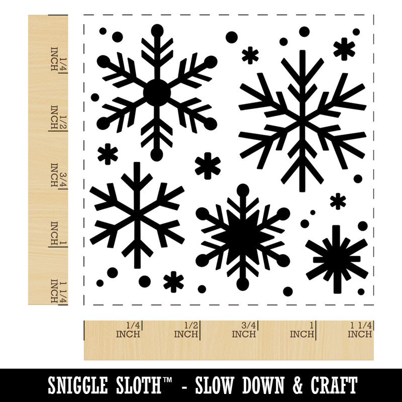 Christmas Snowflakes Square Rubber Stamp for Stamping Crafting