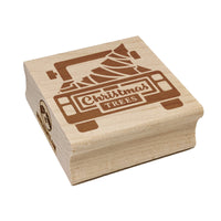 Christmas Tree Truck Square Rubber Stamp for Stamping Crafting