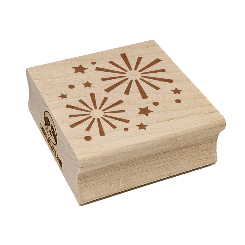 Firework Explosions Celebration New Years July 4th Square Rubber Stamp for Stamping Crafting