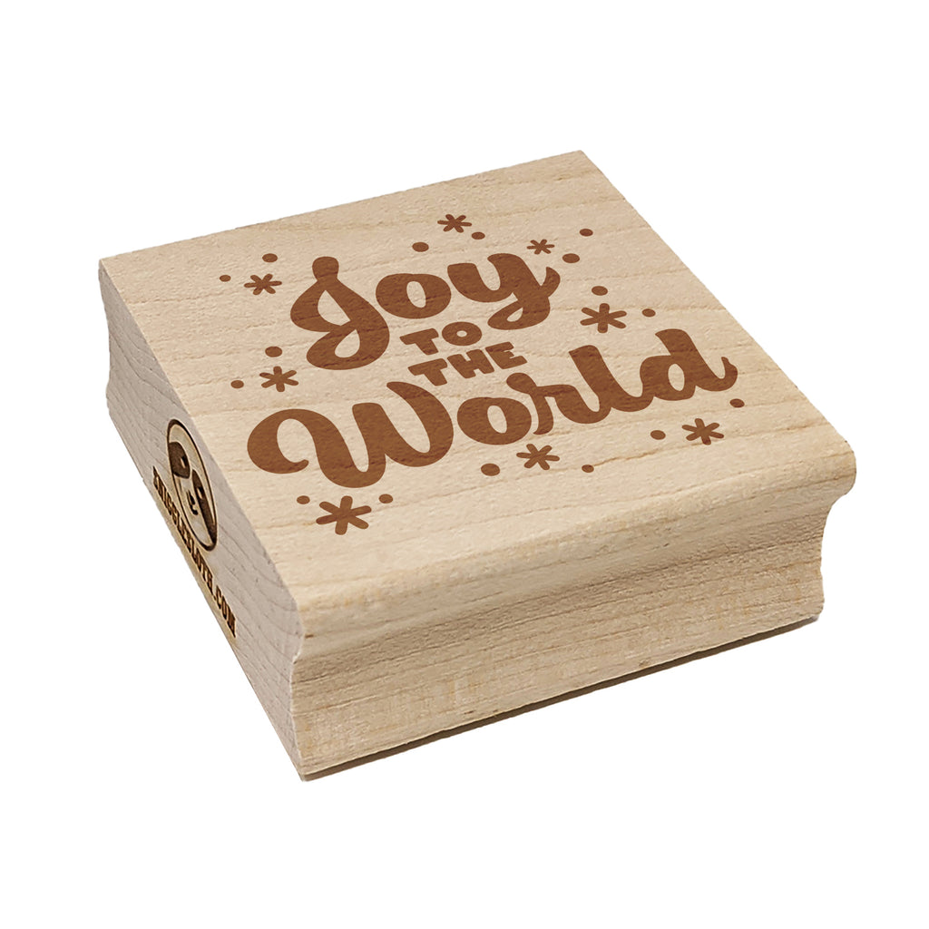 Joy to the World Snowflakes Christmas Square Rubber Stamp for Stamping Crafting