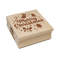 Merry Christmas Holiday Elements Square Rubber Stamp for Stamping Crafting