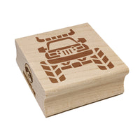 Monster Truck with Bull Horns Square Rubber Stamp for Stamping Crafting