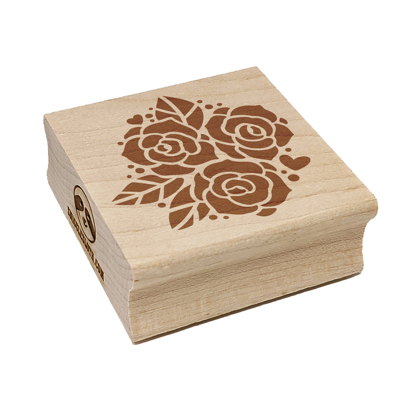 Rose Bundle Wedding Bouquet Square Rubber Stamp for Stamping Crafting