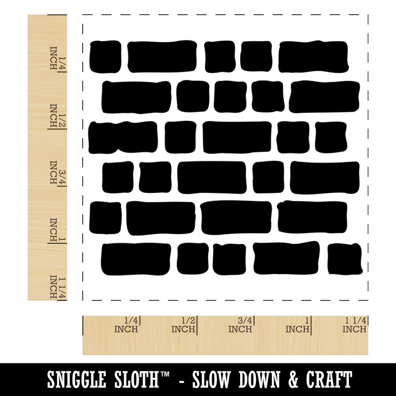 Rough Bricks Repeating Pattern Square Rubber Stamp for Stamping Crafting