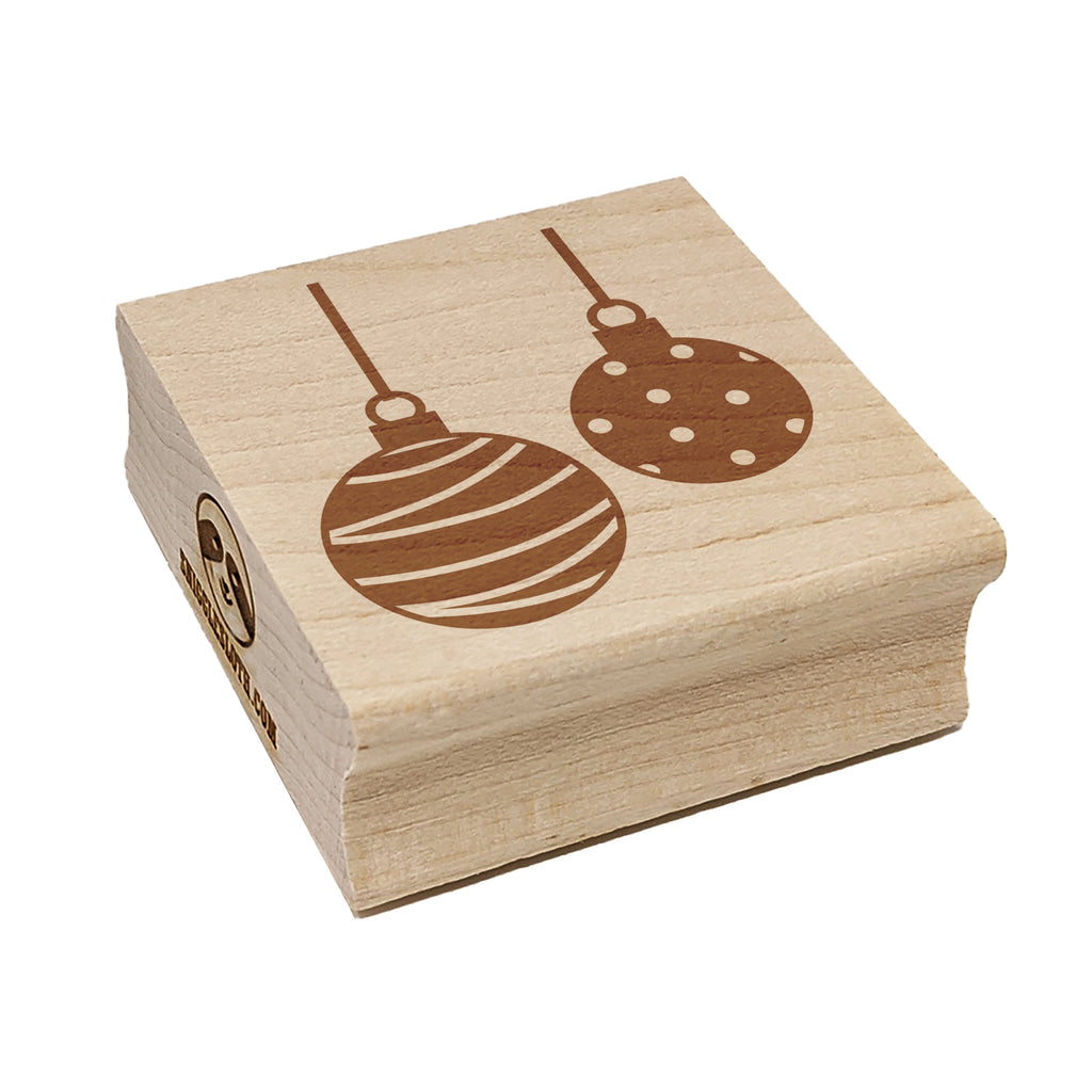 Round Holiday Christmas Ornaments Square Rubber Stamp for Stamping Crafting