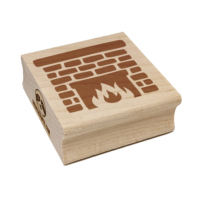 Stone Brick Fireplace Square Rubber Stamp for Stamping Crafting