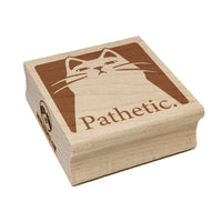 Condescending Cat Thinks You're Pathetic Square Rubber Stamp for Stamping Crafting