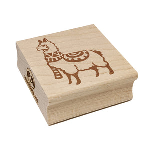 Cozy Llama Alpaca Wrapped with Scarf and Blanket Square Rubber Stamp for Stamping Crafting