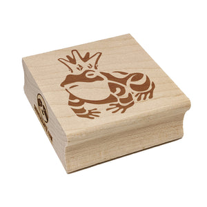 Frog Prince with Crown Square Rubber Stamp for Stamping Crafting